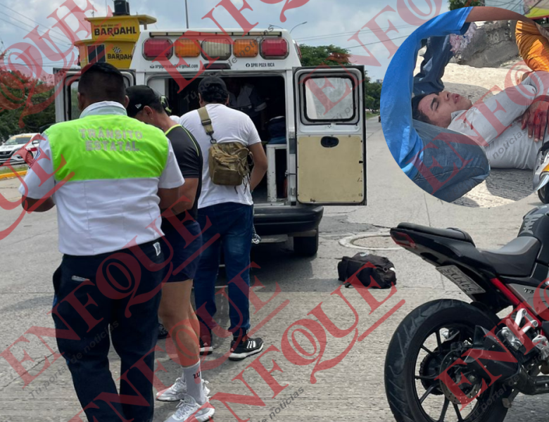 Motociclista derribado por un camión en Plan de Ayala