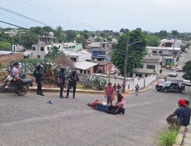 Derrapa motociclista en Tuxpan