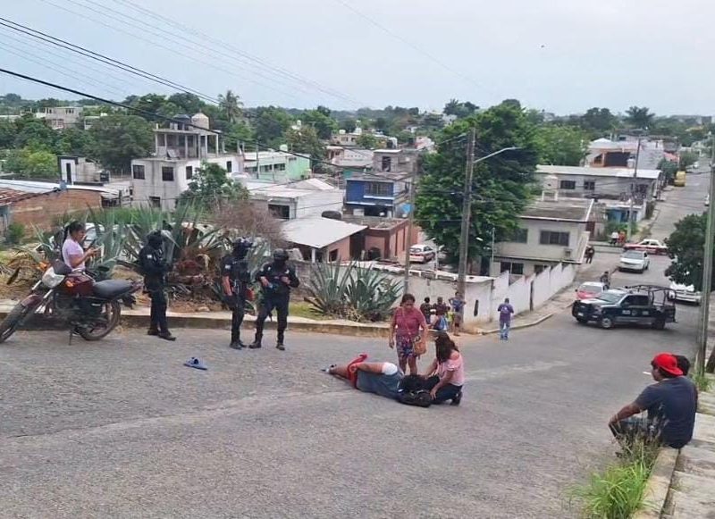 Derrapa motociclista en Tuxpan