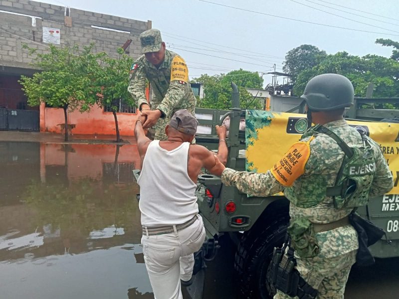Ejército Mexicano activa el Plan DN-III-E por inundaciones