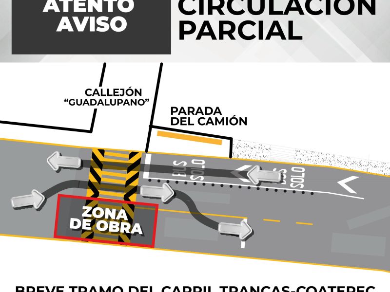 Por obra en Las Trancas, habrá cierre parcial vial