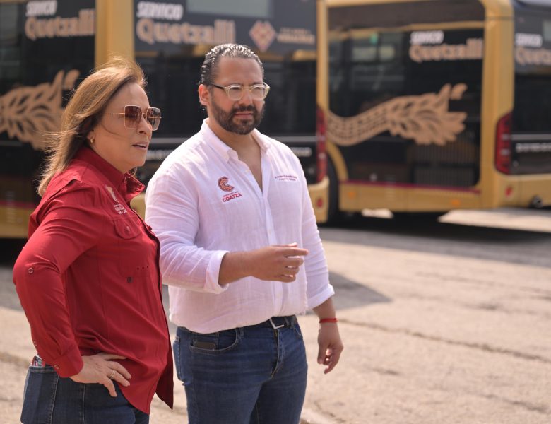 Gobernadora supervisa unidades Quetzalli que renovarán el transporte público en Coatzacoalcos