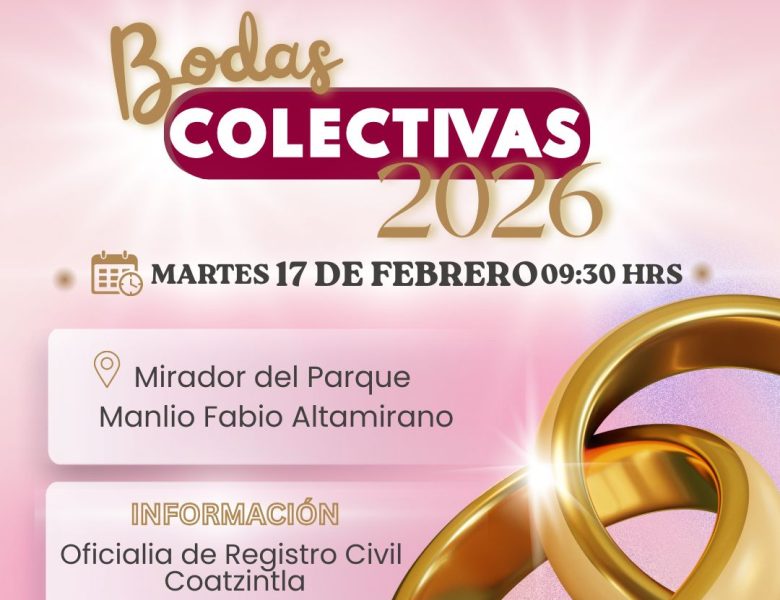 DIF Coatzintla invita a las Bodas Colectivas 2026