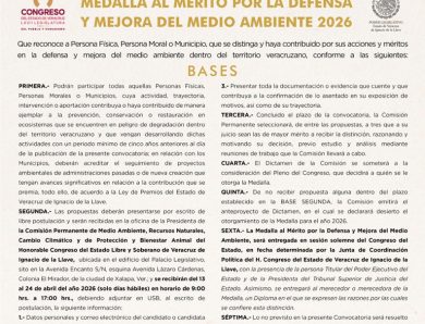 Emite Comisión convocatoria para entrega del Premio al Mérito Ambiental 2026